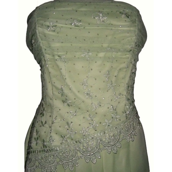 Masquerade Dress Vintage y2k Lime Green Fairy Mesh Glitter Gown Princess Pixie - Picture 10 of 16